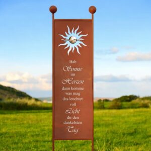 Gartentafel Sonne edel