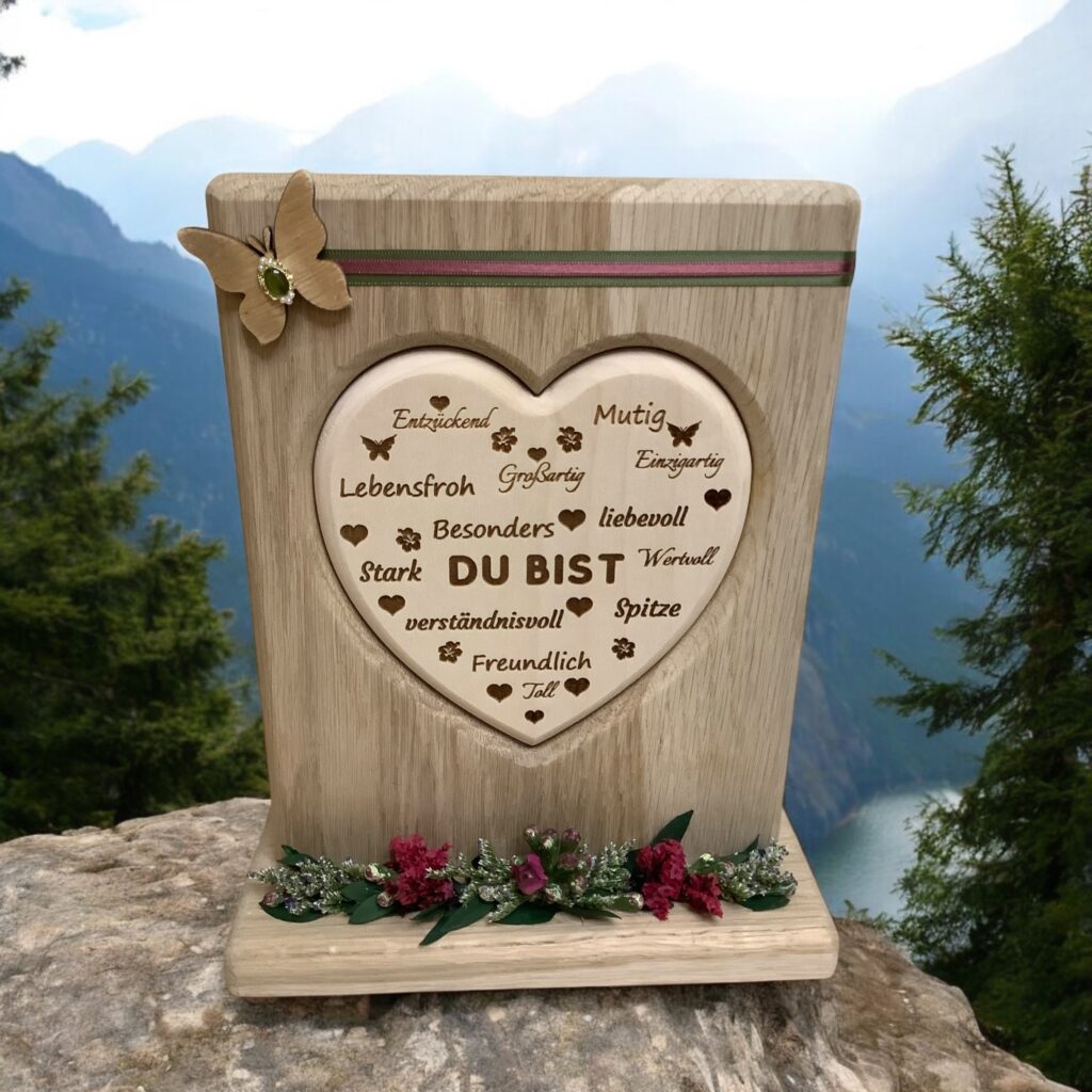 Holzaufsteller " Du bist wertvoll"