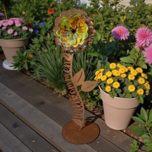 Glas Gartenblume Willkommen